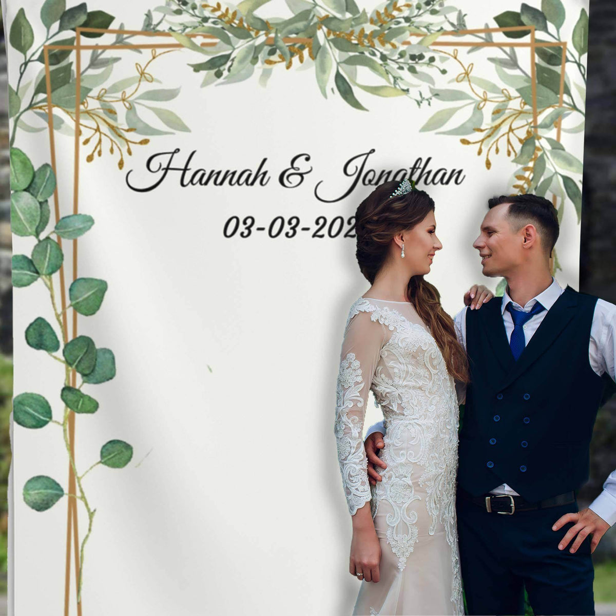 Eucalyptus Greenery Wedding Arch Backdrop - iJay Backdrops