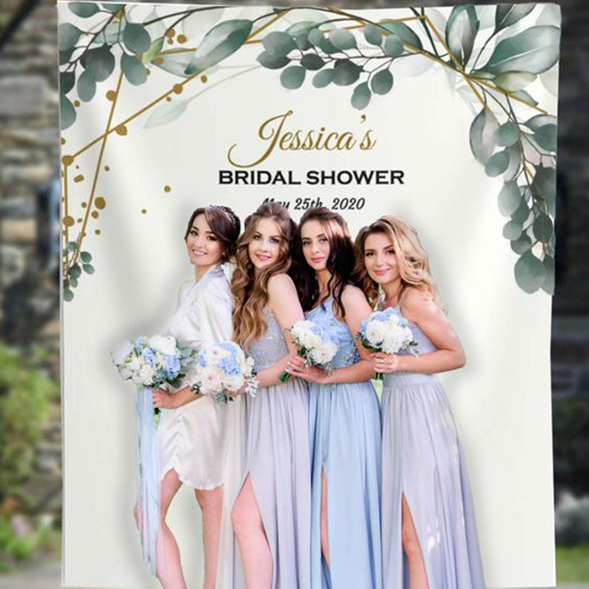 Greenery Bridal Shower Backdrop - iJay Backdrops