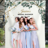 Personalized Greenery bridal shower backdrop / Eucalyptus Bridal Shower Photobooth Backdrop iJay Backdrops 