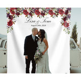 Personalized Red Floral Wedding Backdrop For Reception - Shop Now iJay Backdrops 