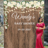 Personalized Rustic baby shower backdrop