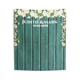 Personalized Rustic Green Backdrop /Wedding Backdrop for Reception/ Green Wood Backdrop / Shop Now iJay Backdrops 