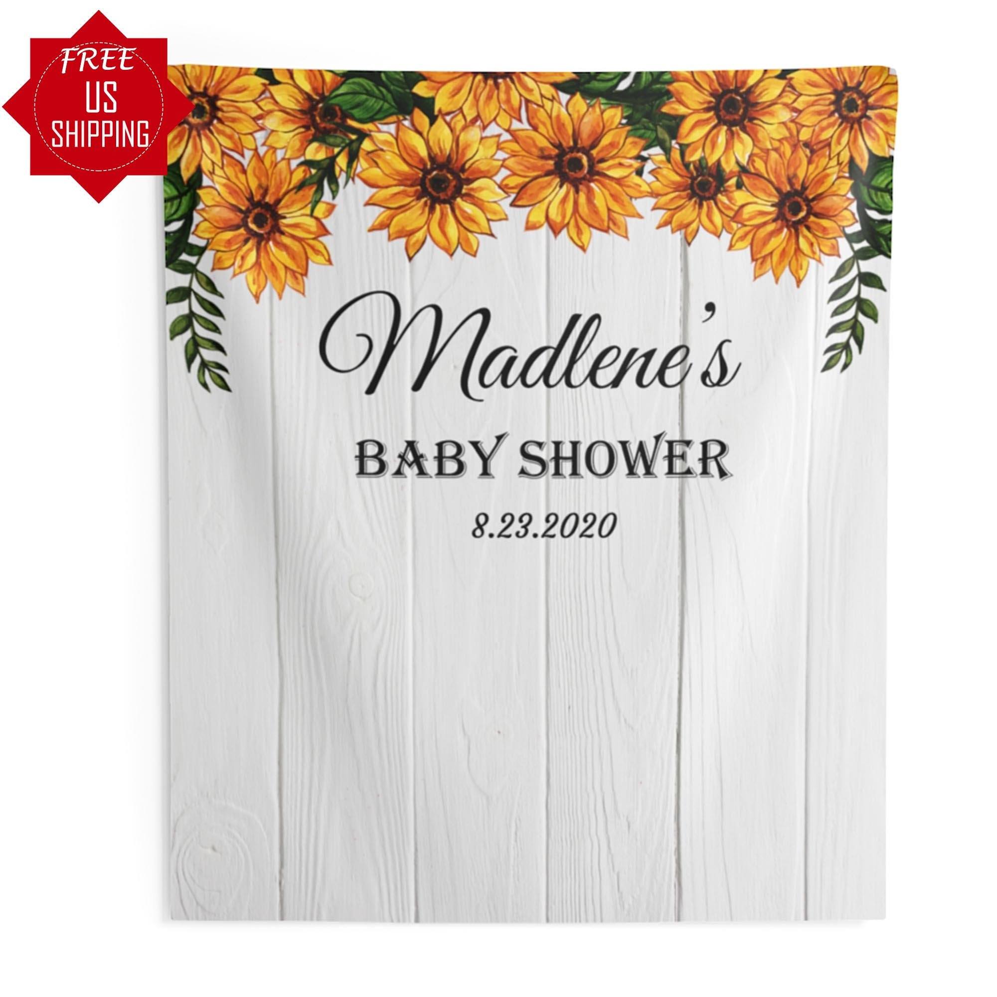Personalized Sunflower Baby Shower Backdrop - Shop Now iJay Backdrops 
