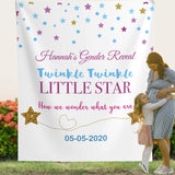 Personalized Twinkle twinkle little star Baby gender reveal backdrop / How we wonder what you are iJay Backdrops 