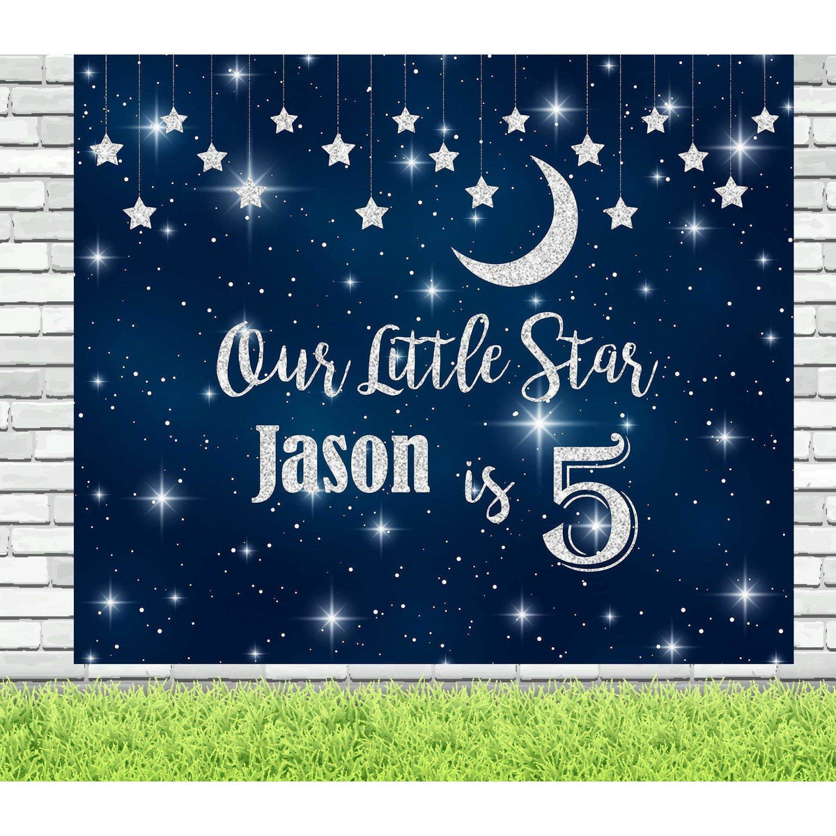 Personalized Twinkle Twinkle Little Star Birthday Backdrop - iJay Backdrops