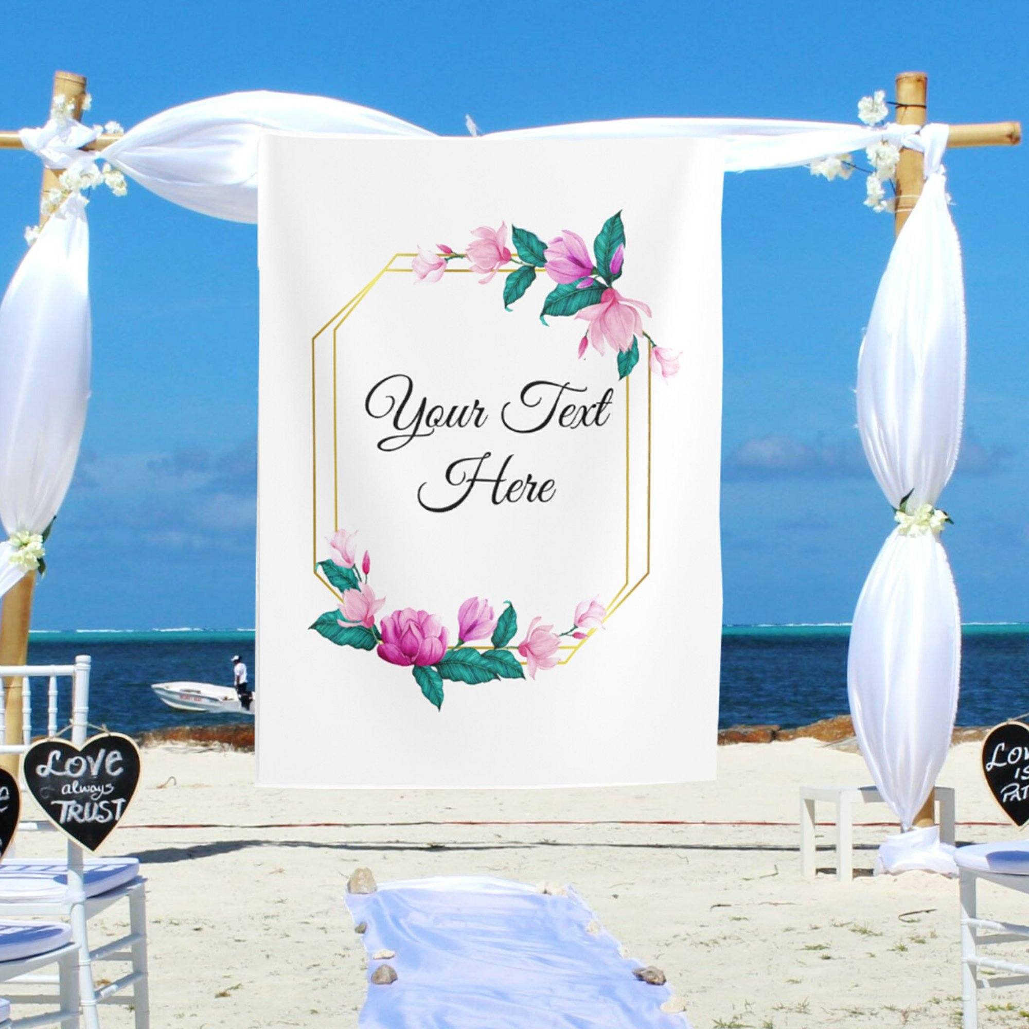 Personalized Wedding Banners/ wedding calligraphy backdrop / Wedding Banner Sayings iJay Backdrops 