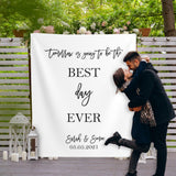 Rehearsal Backdrop, Tomorrow is Going to be the Best Day Ever Wedding Rehearsal Sign, Rehearsal Dinner Decorations, Rehearsal Dinner Signs - iJay Backdrops