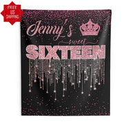 Rose Gold Sweet 16 Backdrop - iJay Backdrops