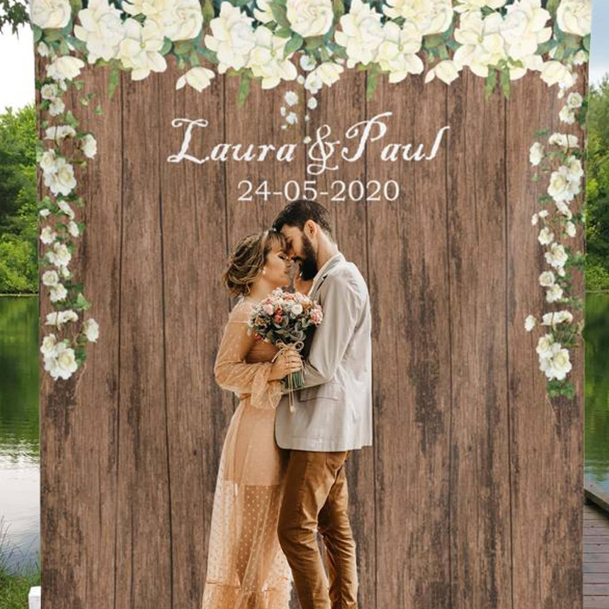 Rustic Floral Wedding Backdrop - iJay Backdrops