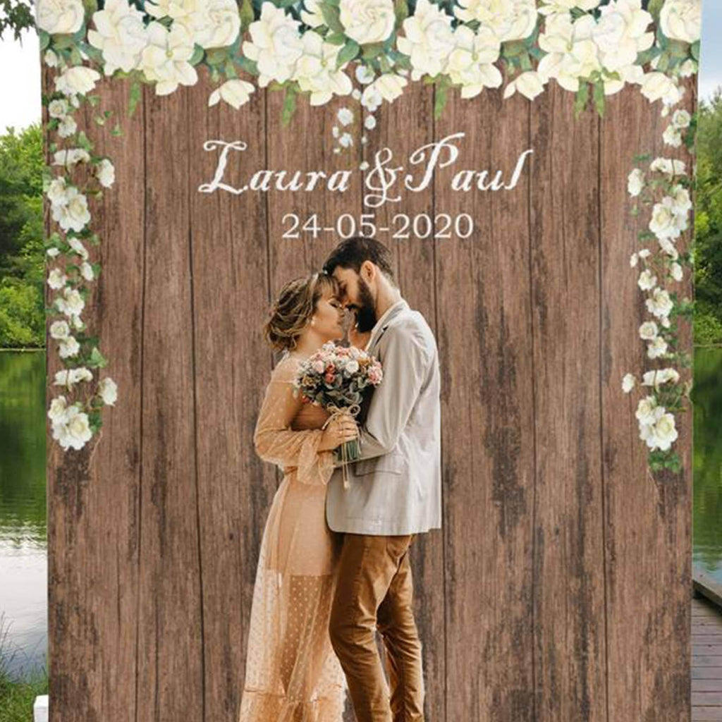 Rustic Floral Wedding Backdrop | Rustic Wedding Background – iJay Backdrops