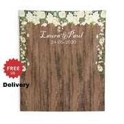 Rustic Floral Wedding Backdrop - iJay Backdrops