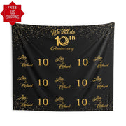 Step and Repeat Anniversary Banner, 10 year Happy Anniversary Backdrop - iJay Backdrops