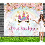 Unicorn Birthday Theme Backdrop for Girl Party