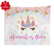 Unicorn Birthday Theme Backdrop for Girl Party - iJay Backdrops