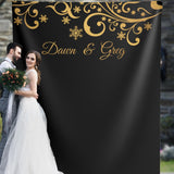 Black and Gold Wedding Backdrop