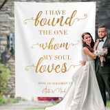White and Gold Wedding Quote Backdrop