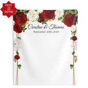 Red and white roses Backdrop - iJay Backdrops