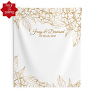 White and Gold Backdrop for Wedding - iJay Backdrops