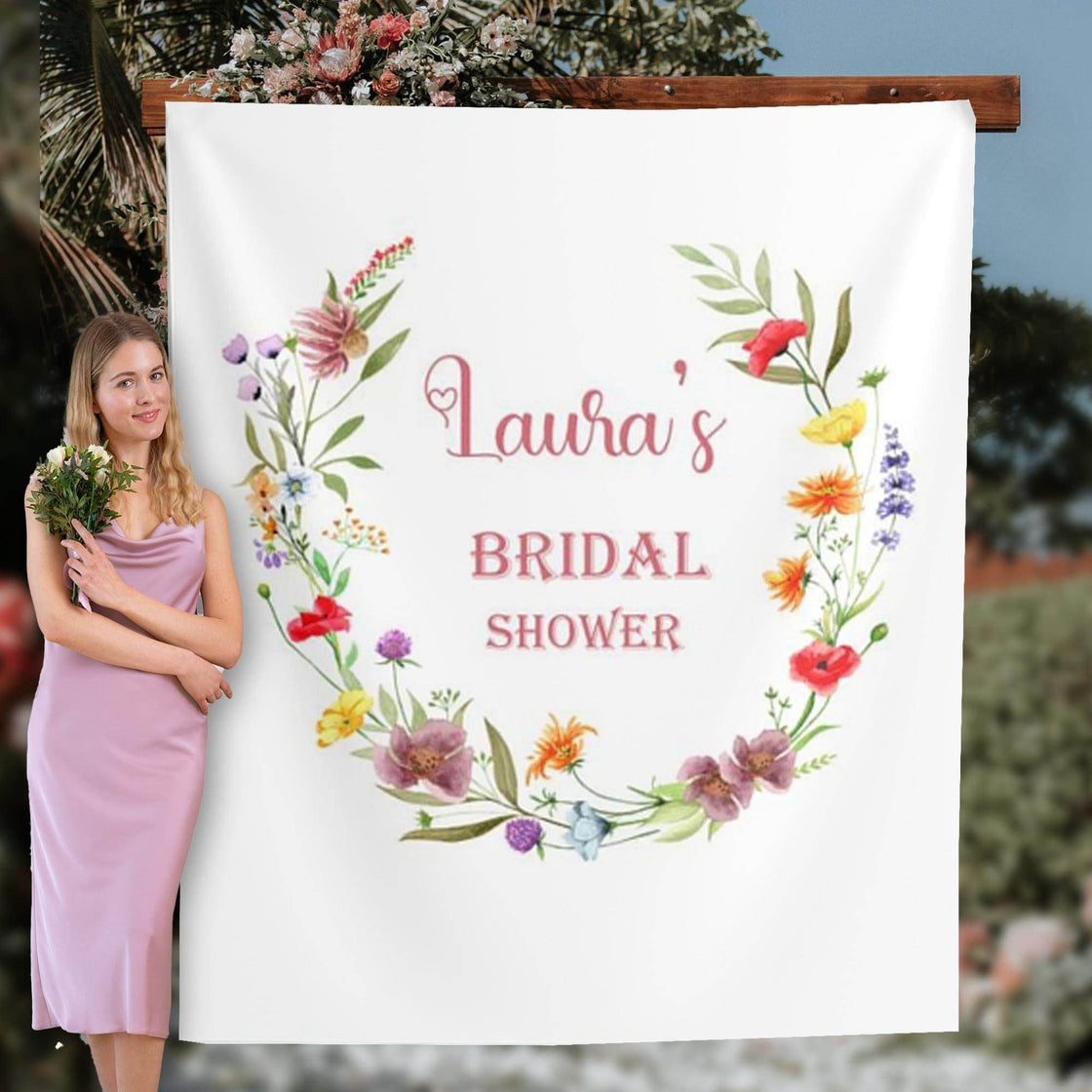 Colorful Wildflower Bridal Shower Backdrop - iJay Backdrops